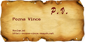 Pozna Vince névjegykártya