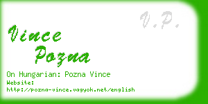 vince pozna business card